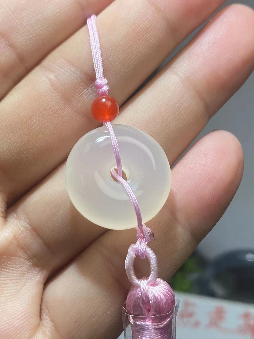 （新粉福利）天然冰种玛瑙手机挂钥匙挂包包挂时尚吊坠