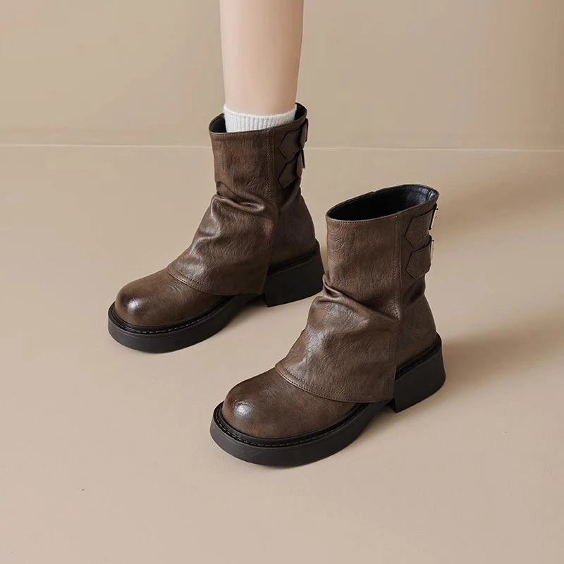 厚底长靴女2025春秋新款不过膝长筒靴小个子裤管靴女松糕底骑士靴