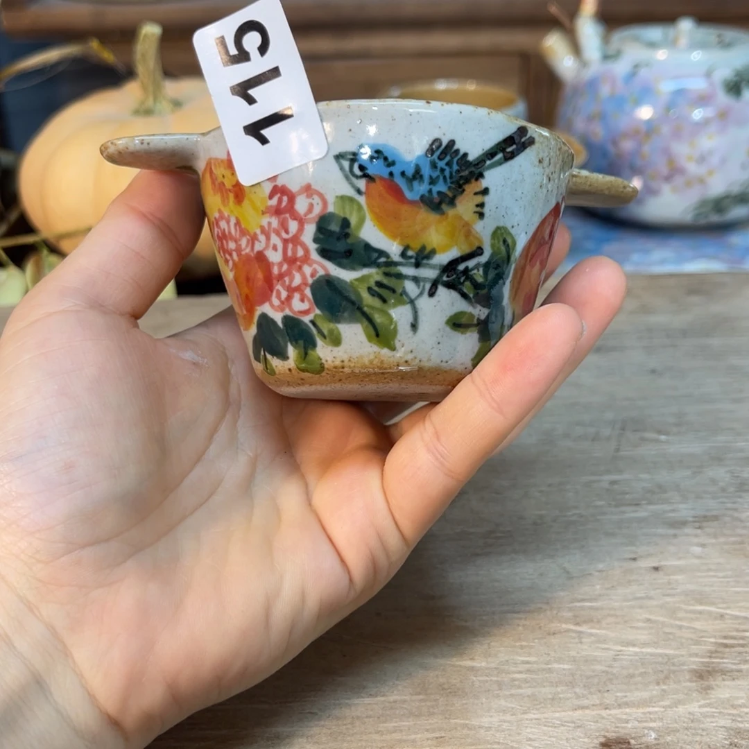 壶素浅陶瓷手工手绘