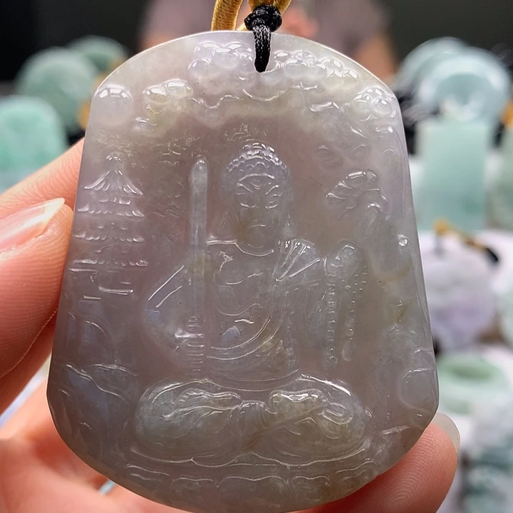 翡翠未镶嵌颈饰不动明王卡厚装8+