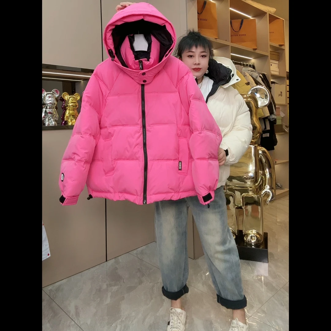 522.韩版短款连帽棉服拉链宽松加厚保暖冬季面包服3366款衣长约68