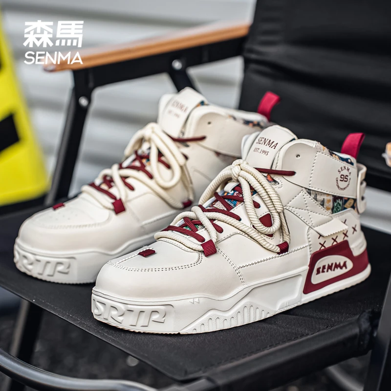 森马男鞋秋冬款高帮鞋休闲风百搭鞋子男款爆款2025新款增高工装鞋