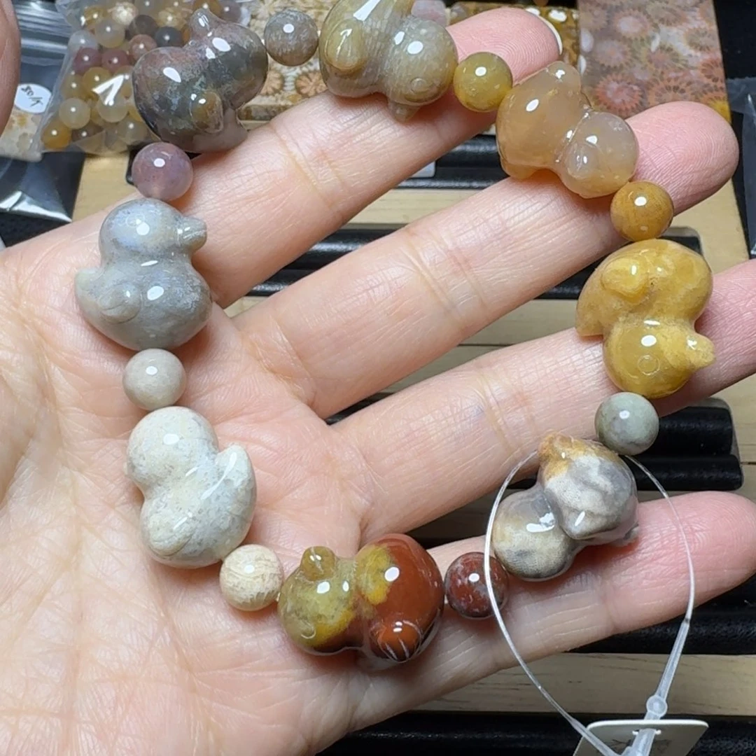 硅化玉嘎嘎有福未镶嵌梦*