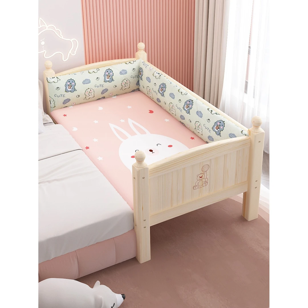 儿童拼接床实木婴儿床宝宝平接床男孩女孩公主床加宽床边扩大神器