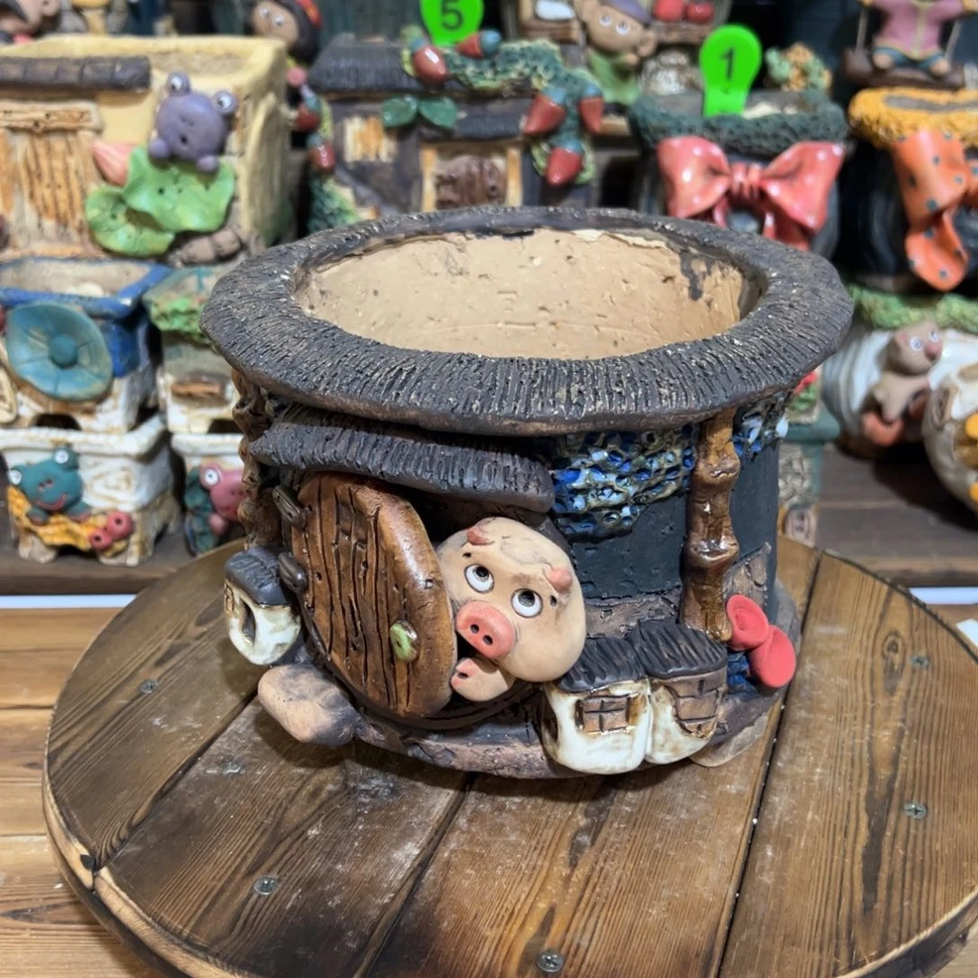 红陶嘻哈多肉花盆