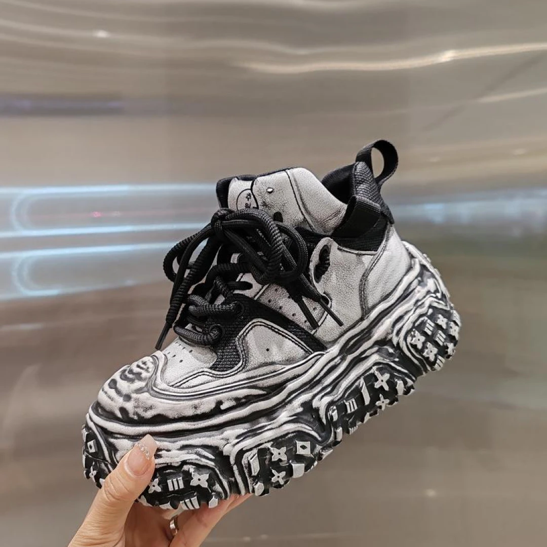 高帮黑风暴~秋款四季款时尚溶解底女鞋【丫】