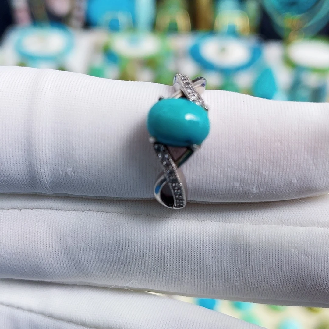 绿松石银S925镶嵌颈饰