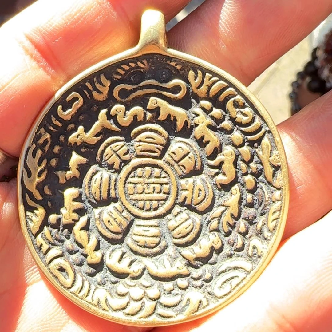 精品立马铜九宫牌九个咒点