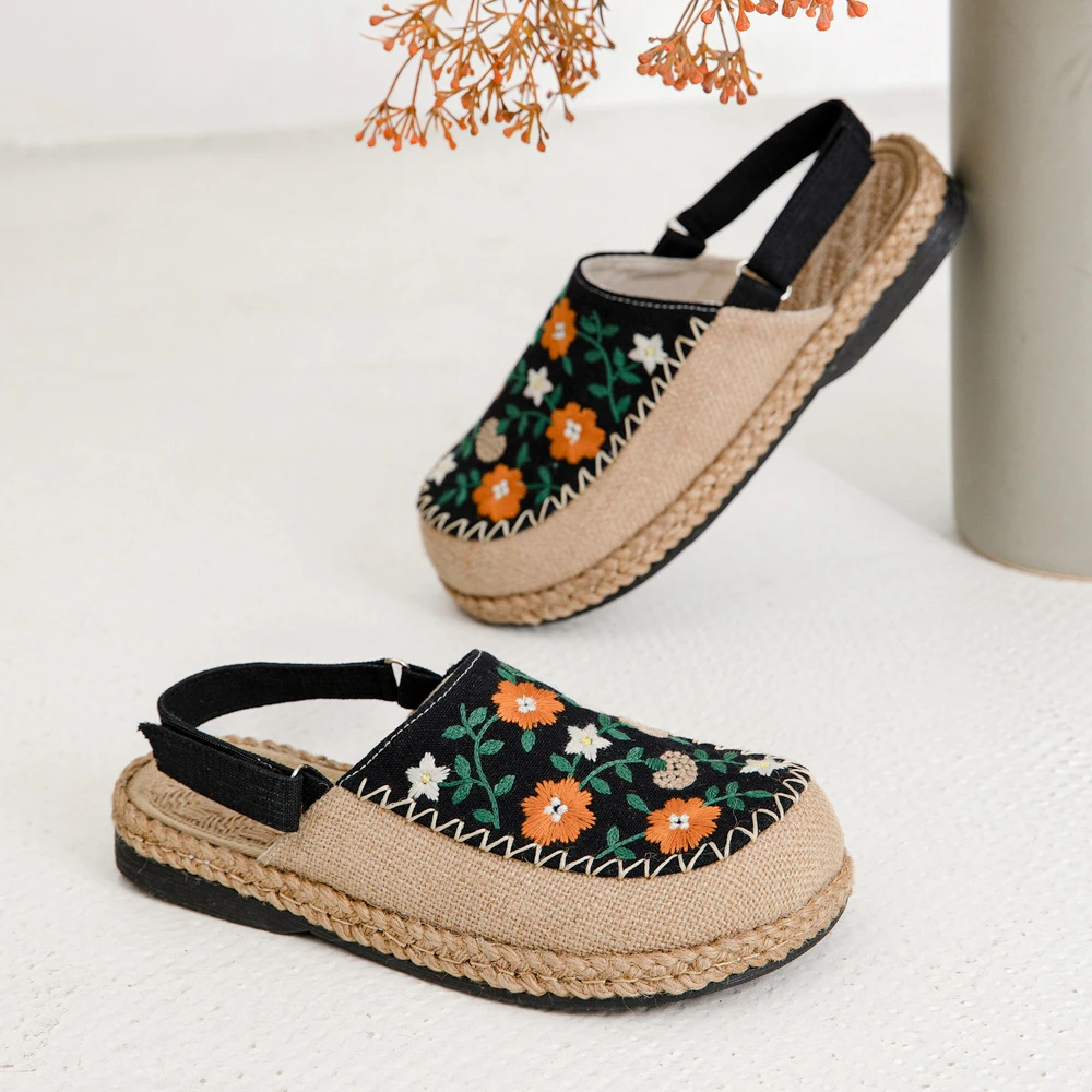 亚麻拖鞋干爽透气养脚吸汗轻便潮流女凉鞋