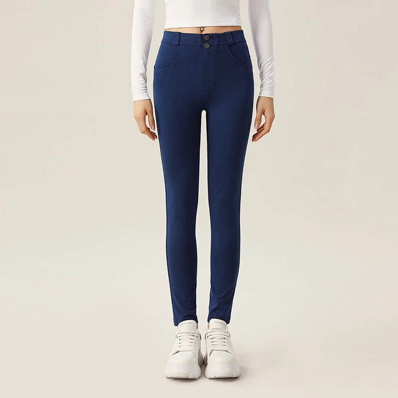 阿玛施AMASS高腰修身显瘦牛仔裤休闲百搭松紧腰小脚裤长裤5100420