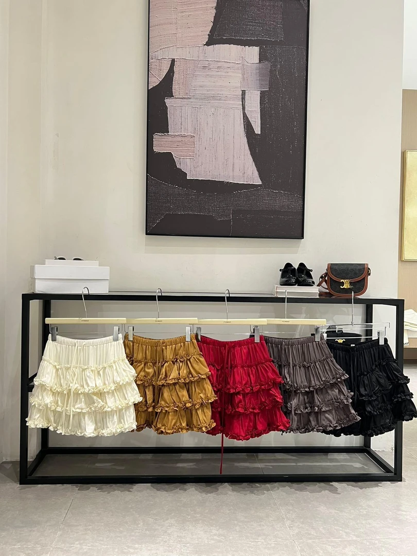 【赵小小&华丽的转身～】28012 木耳边拼接高腰A字层层蛋糕半身裙