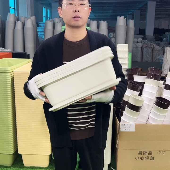特价菜盆口38宽28高14米色3只带托