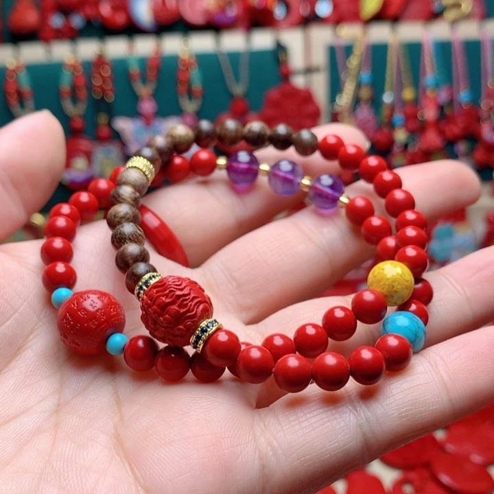 天然辰砂工艺品朱砂手串