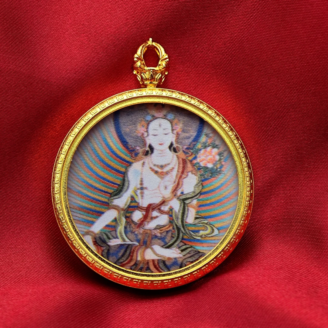 刘爷专属 足金白度母圆唐卡【经典】