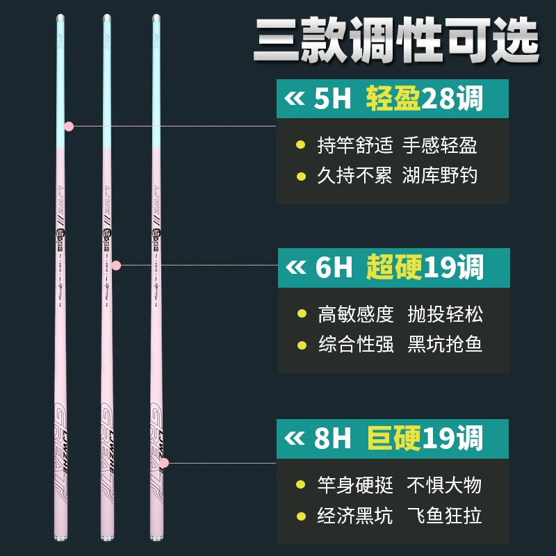 邓老师推荐【2025新款】钓鱼竿手杆超轻超硬鱼竿19调台钓竿大物竿