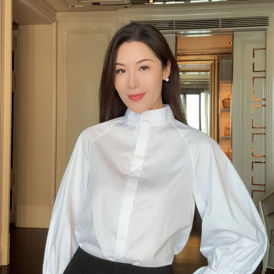 【法式时光】新疆棉宫廷袖时髦百搭衬衫CD2167790