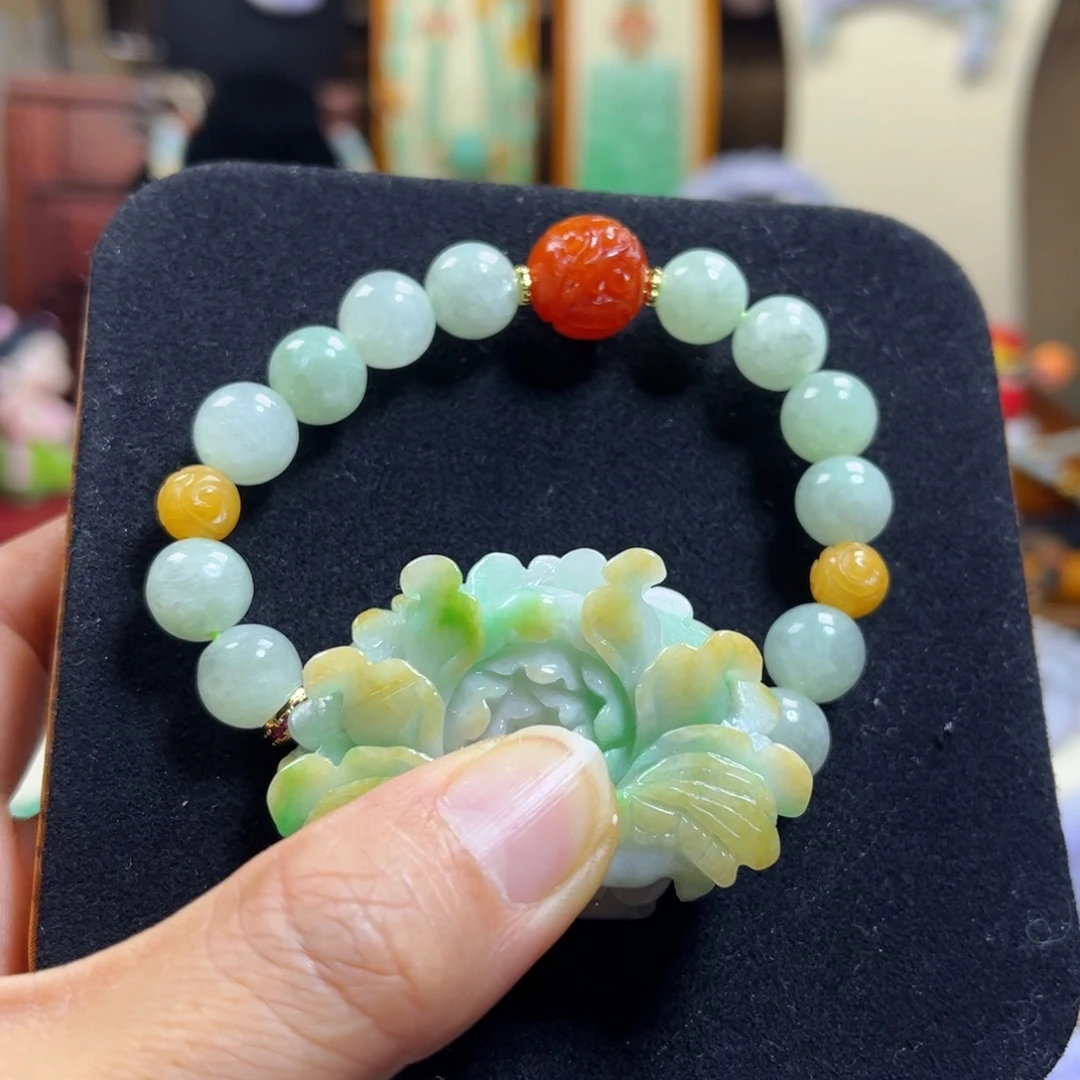 翡翠未镶嵌颈饰天然翡翠手链