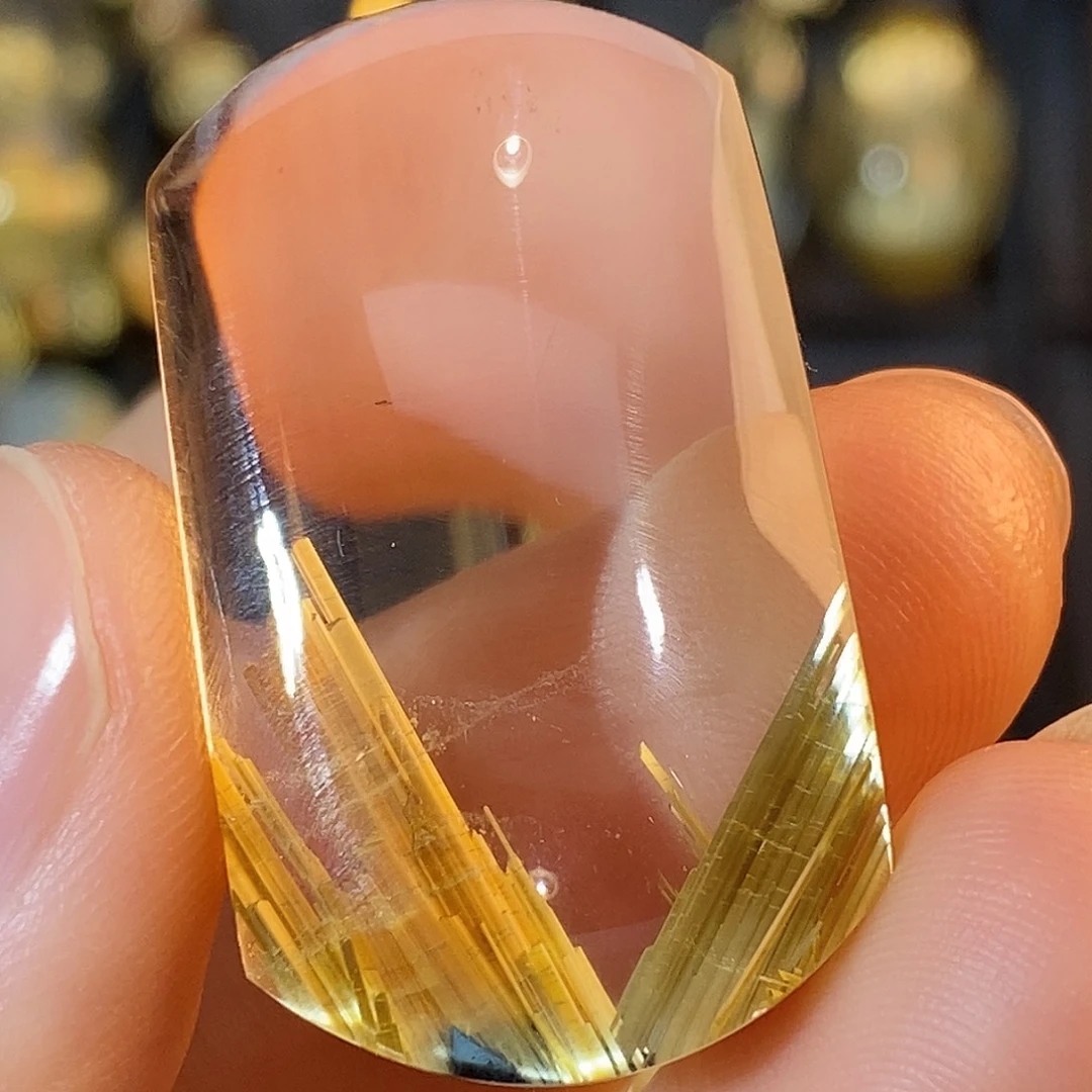 颈饰未镶嵌水晶天然钛晶聚宝盆无事牌吊坠