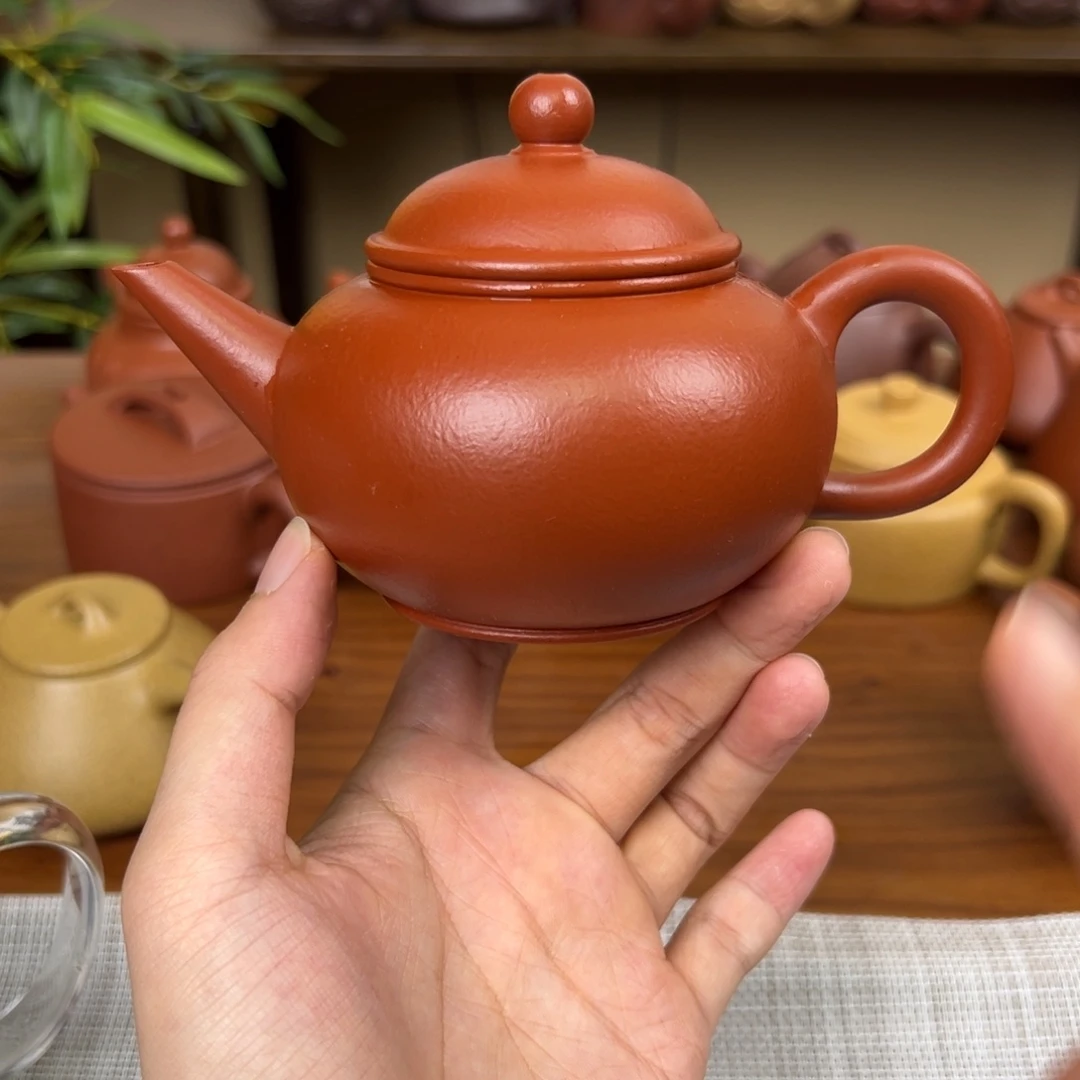 茶壶紫砂紫砂壶水平朱泥220cc全手
