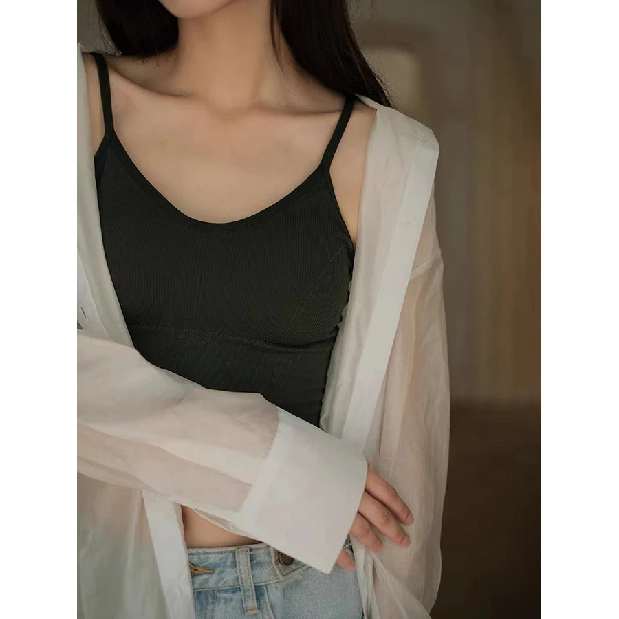 U型美背吊带内衣女士带胸垫文胸款背心胸罩小胸聚拢上托运动文胸