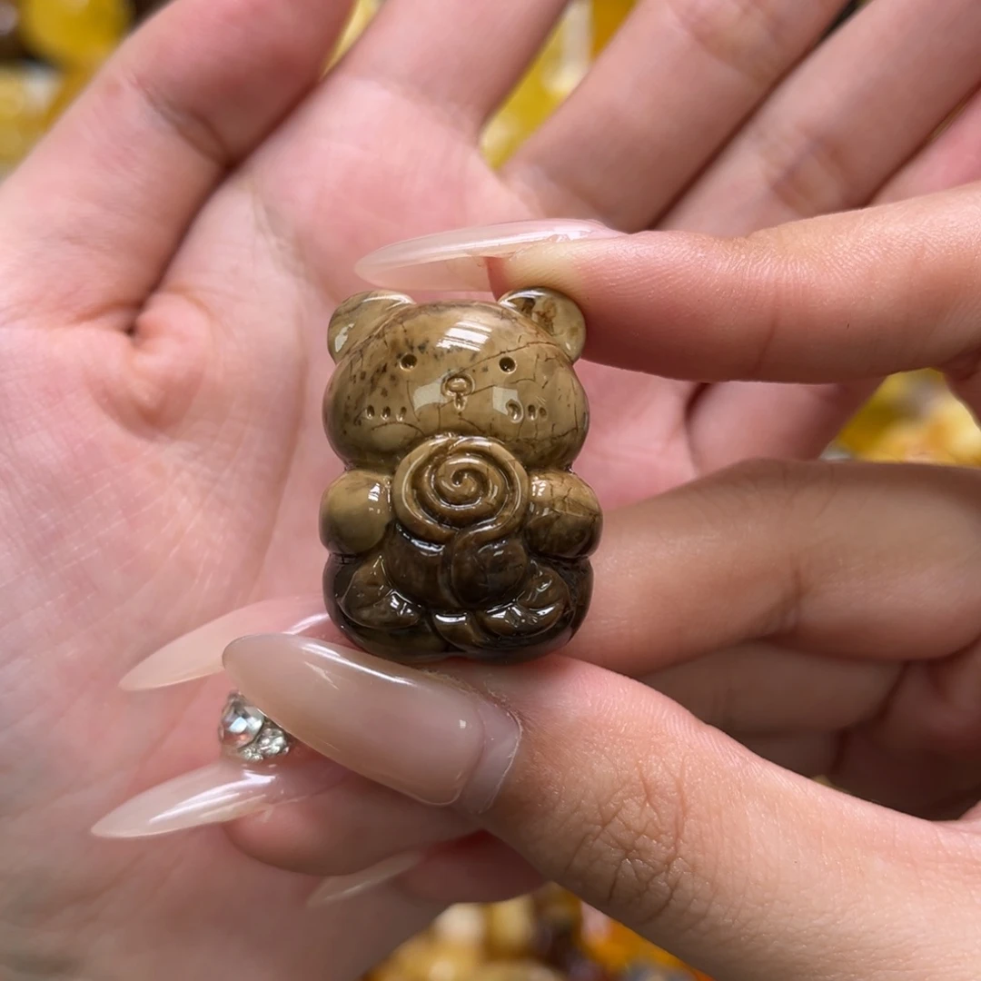 琥珀未镶嵌裸石天然琥珀浅根熊可手串吊坠