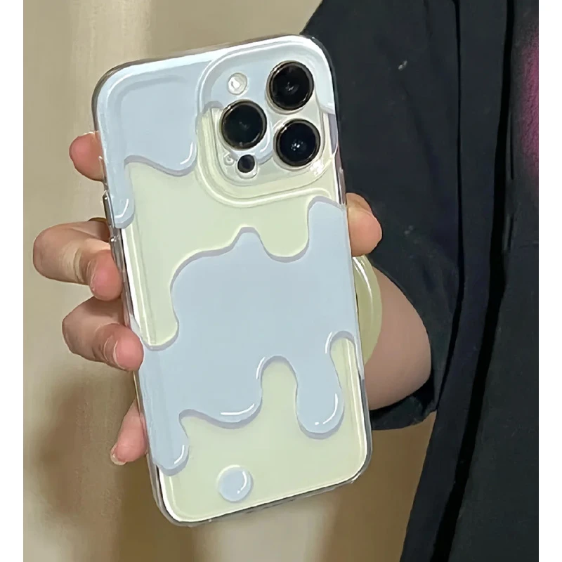 BANCA小清新蓝色奶油适用iphone16/15手机壳苹果华为vivo小米oppo