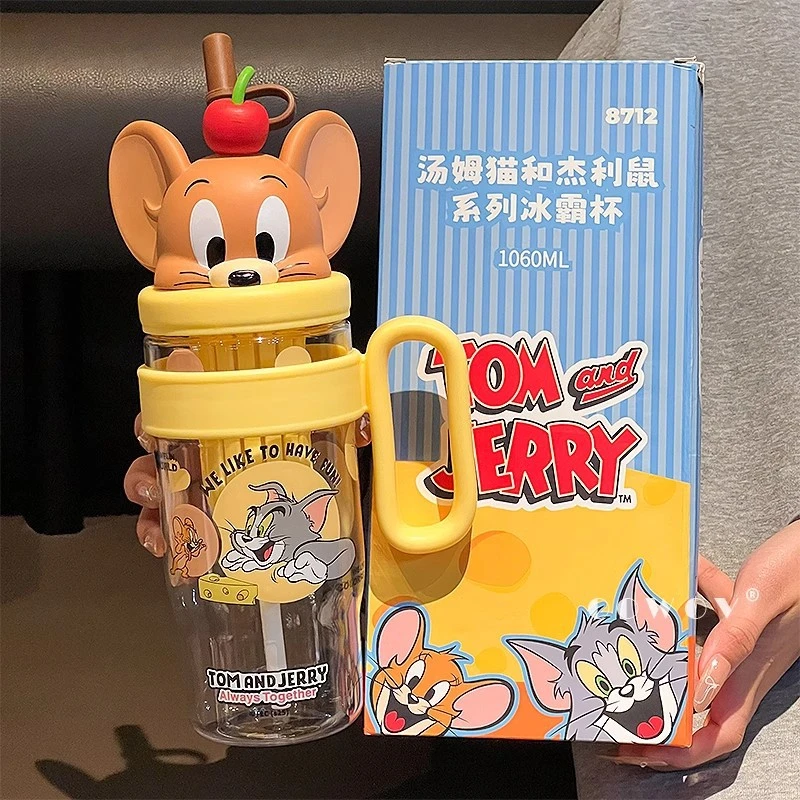 猫和老鼠Tritan水杯2025新款女生高颜值吸管杯子夏日大容量冰霸杯