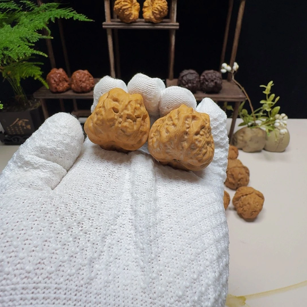 核桃把件奶油蜡皮蛤蟆头边37