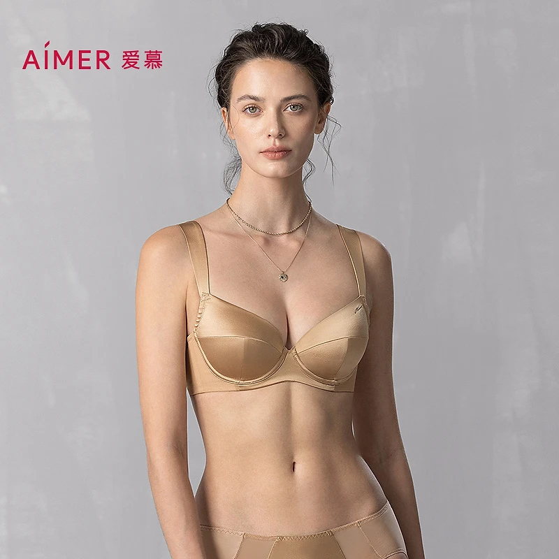 【走秀同款】爱慕静享丝滑3/4薄杯真丝文胸AM13A811