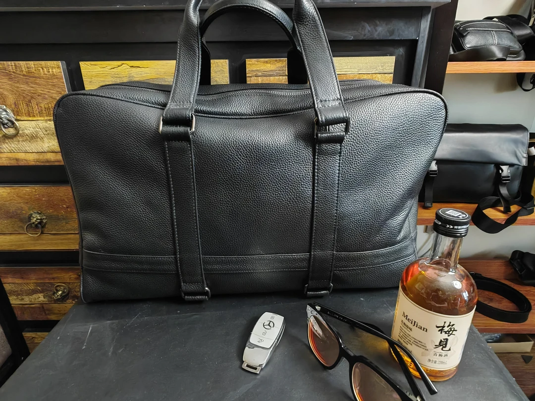 【国产头层牛皮经典简约手提旅行包】男士真皮包出差旅游 长50 21