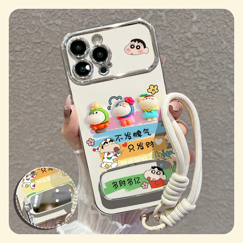 【苹果/华为/vivo/oppo/小米】适用花朵小新大视窗手机壳硅胶防摔套