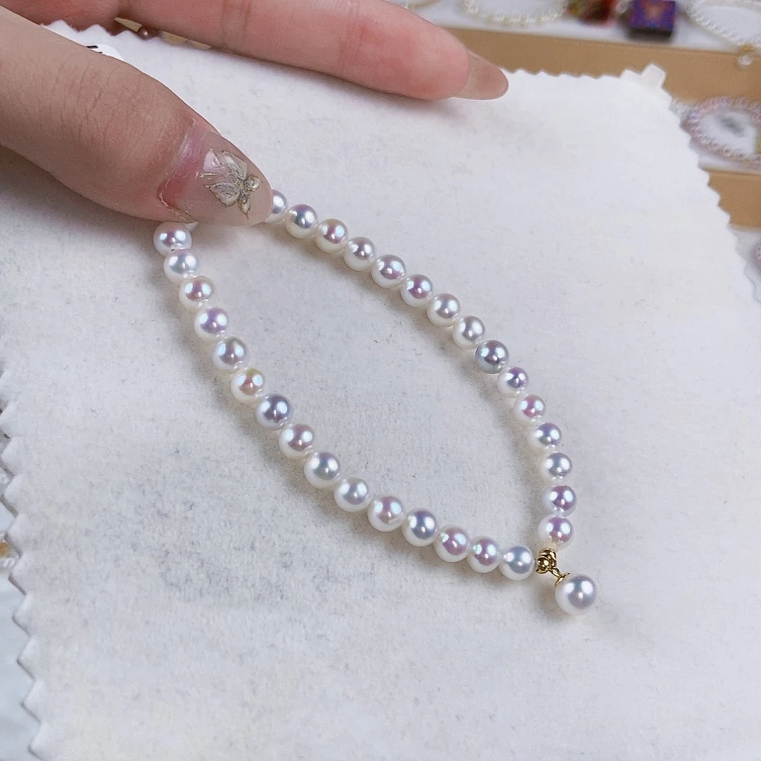 淡水珍珠手绳18K金镶嵌