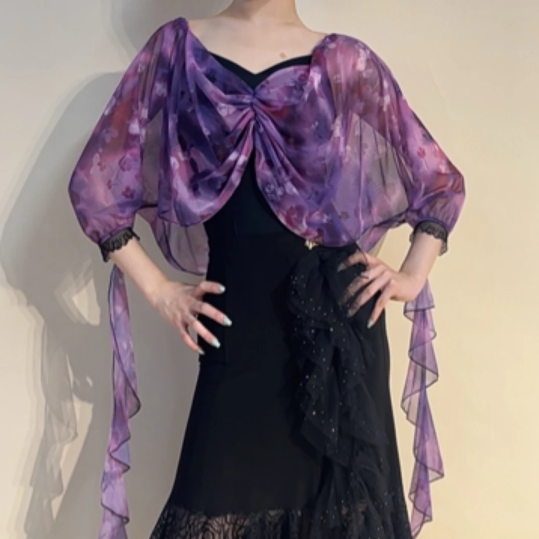 YRSS舞服欧若风东方佳丽两穿衣泼墨式晕染工艺连体上衣