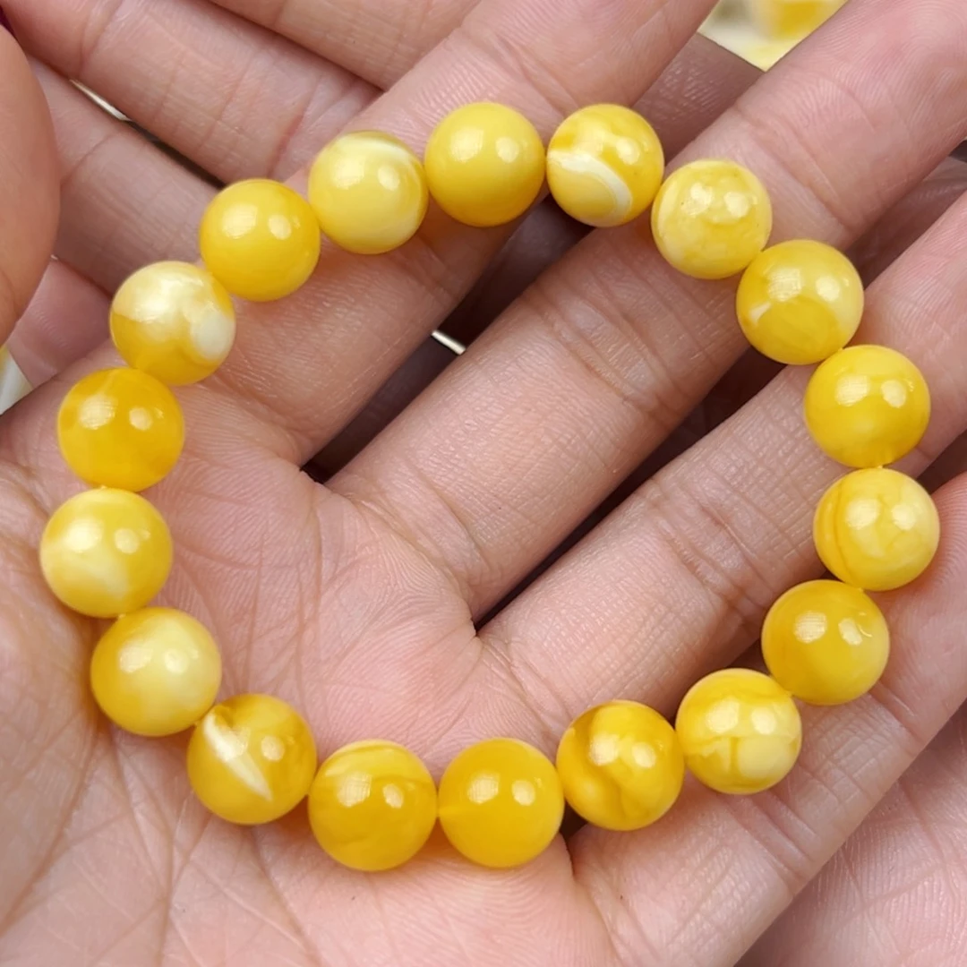 蜜蜡裸石未镶嵌10mm单圈