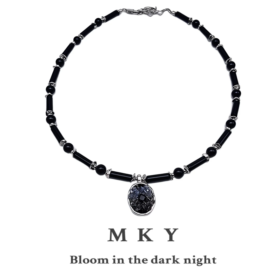 铜合金贝壳项链 MKY/原创设计哥特风个性串珠男女项链锁骨链颈链