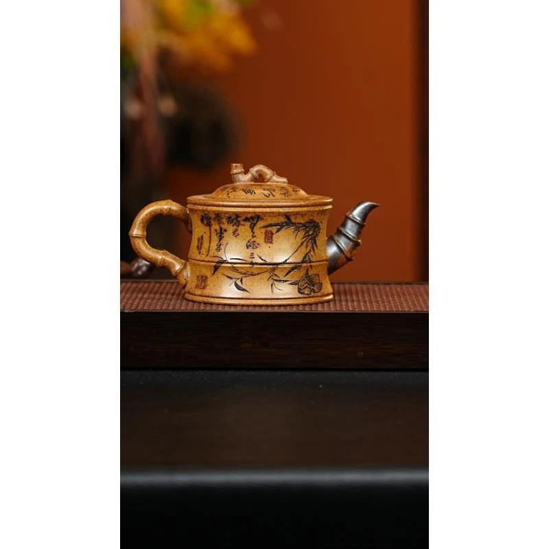 宜兴紫砂 一品竹段 龙骨金砂 李雨瑶h584