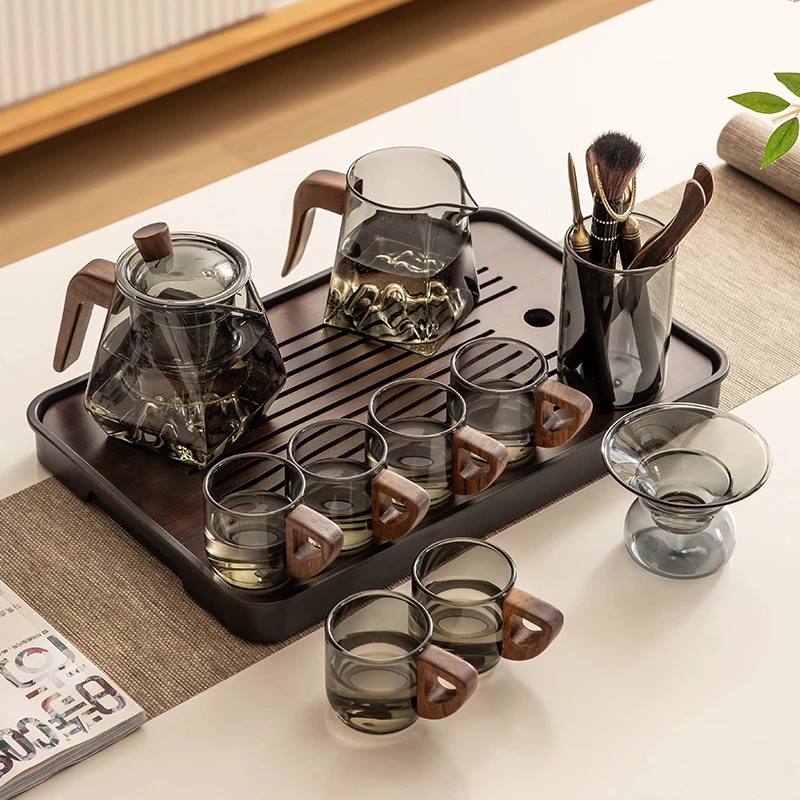2025新款玻璃茶具套装家用客厅泡茶壶茶盘办公室会客喝茶防烫茶杯