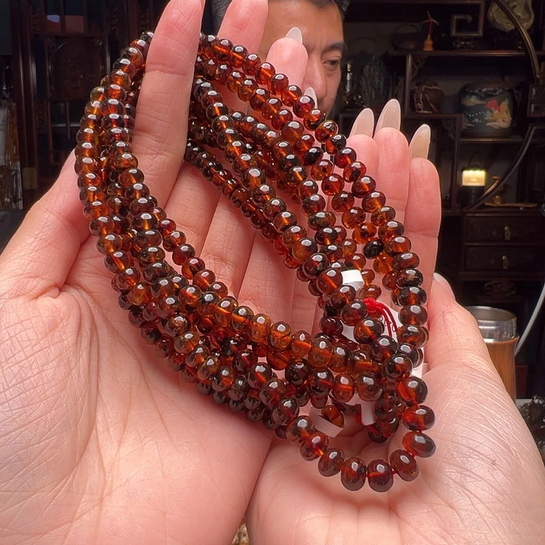 琥珀裸石未镶嵌抚顺琥珀20415多样性发其一6mm