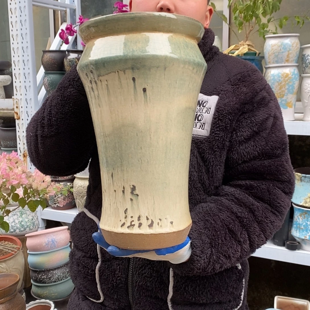 紫砂花盆口22高38瑕疵