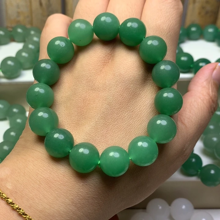 冰***蓝石英质玉未镶嵌手链东陵玉珠子圆