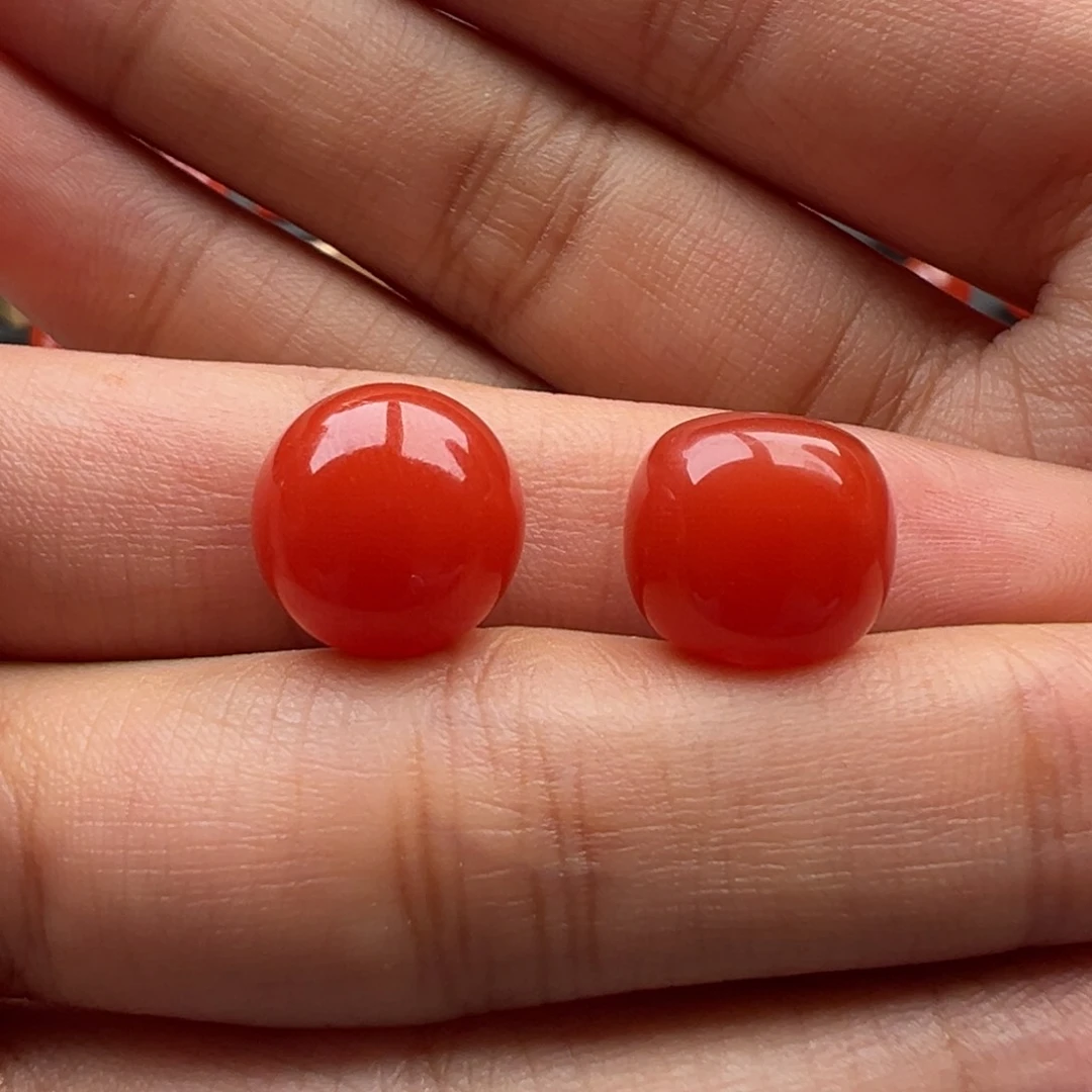 南红玛瑙老型12.4圆珠12.7未镶嵌茉*?