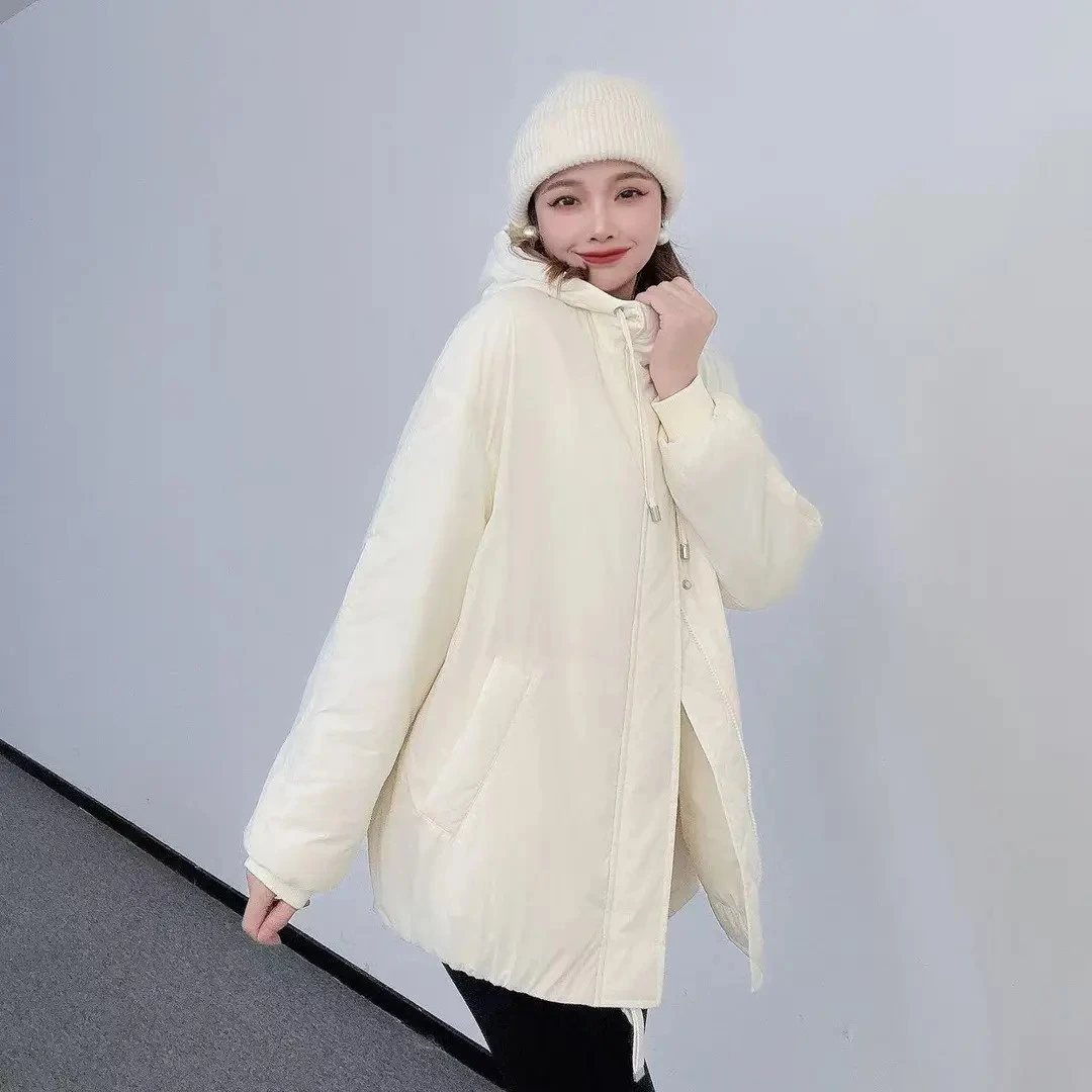 GIRDEAR/哥弟140052秋冬保暖简约时尚休闲百新雪丽连帽棉服外套