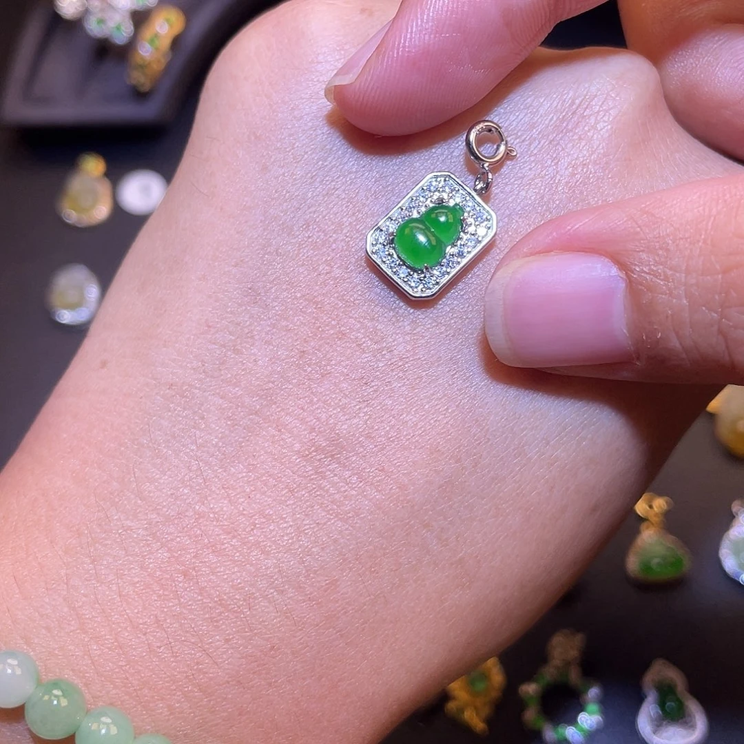 翡翠银S925镶嵌吊坠(不含链)