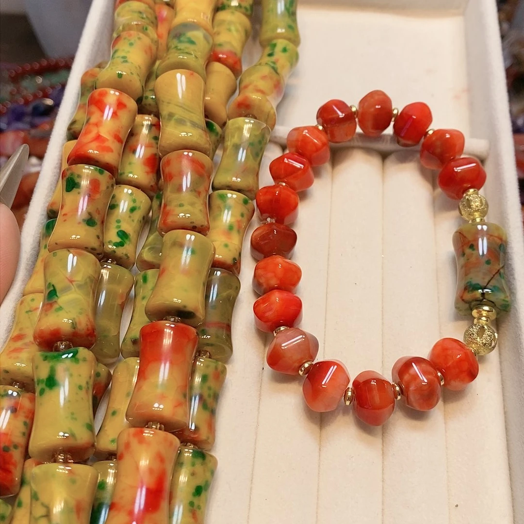 散珠玛瑙/玉髓14mm✖️22玛瑙短条