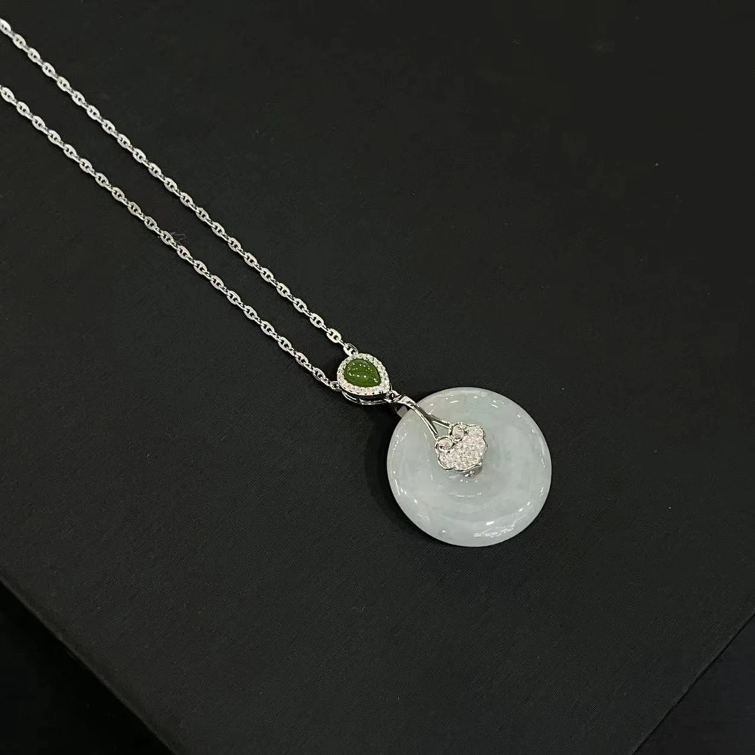 【丽姐专属】03016 JL 平安扣翡翠s925银项链