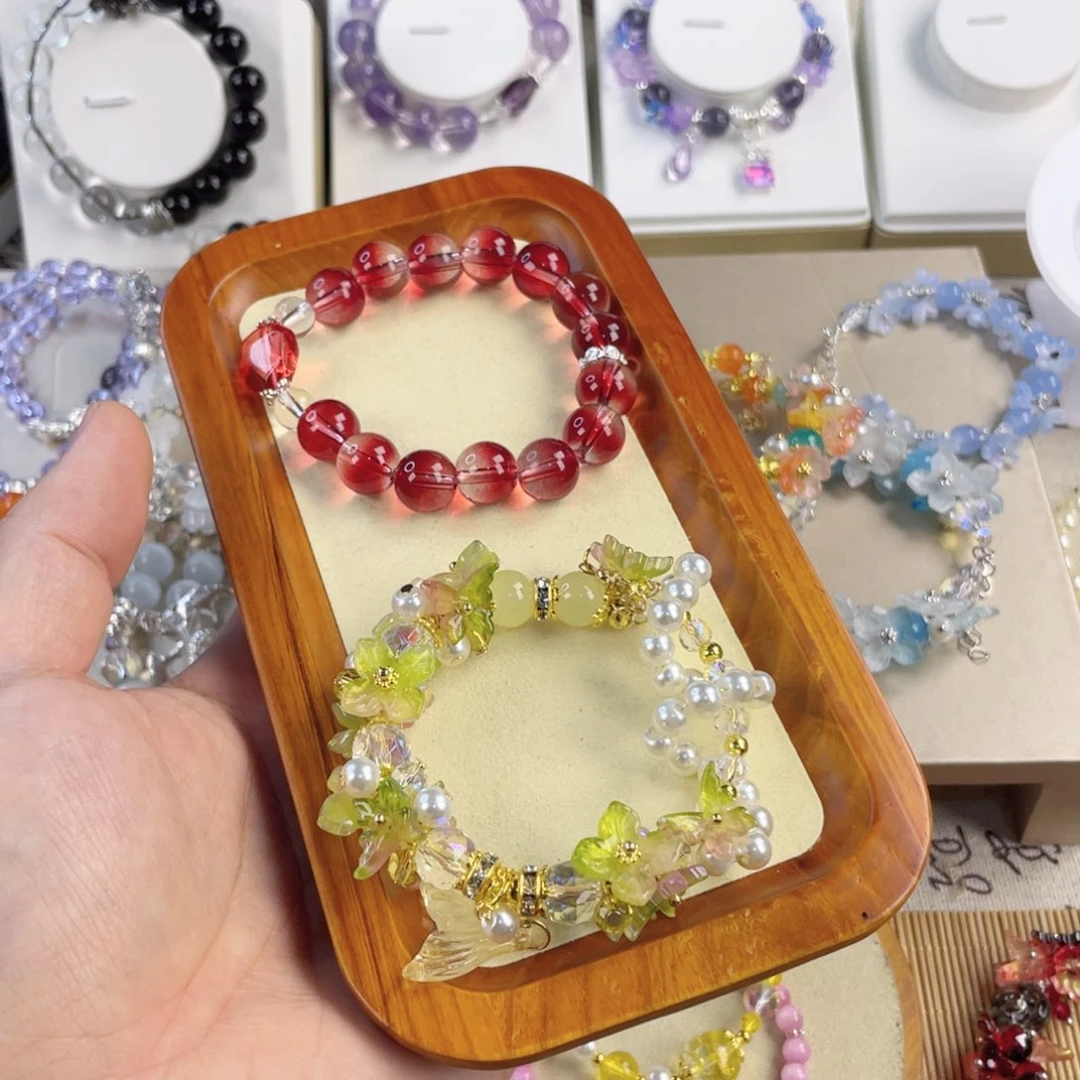 针钠钙石手链银S925镀金镶嵌