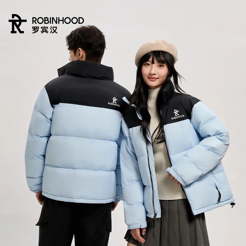 【ROBINHOOD】25年新款长袖短款面包服时尚防寒保暖羽绒服90%白鸭绒