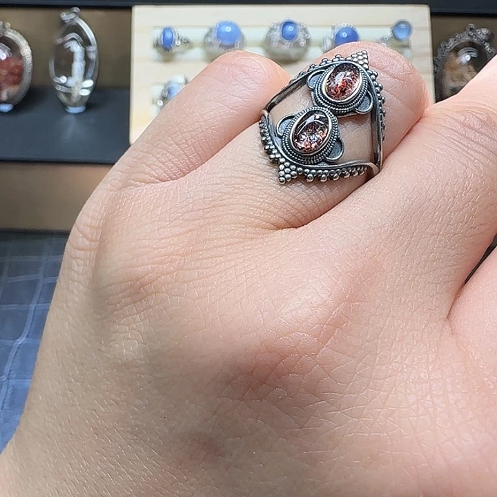 水晶戒指银S925镶嵌