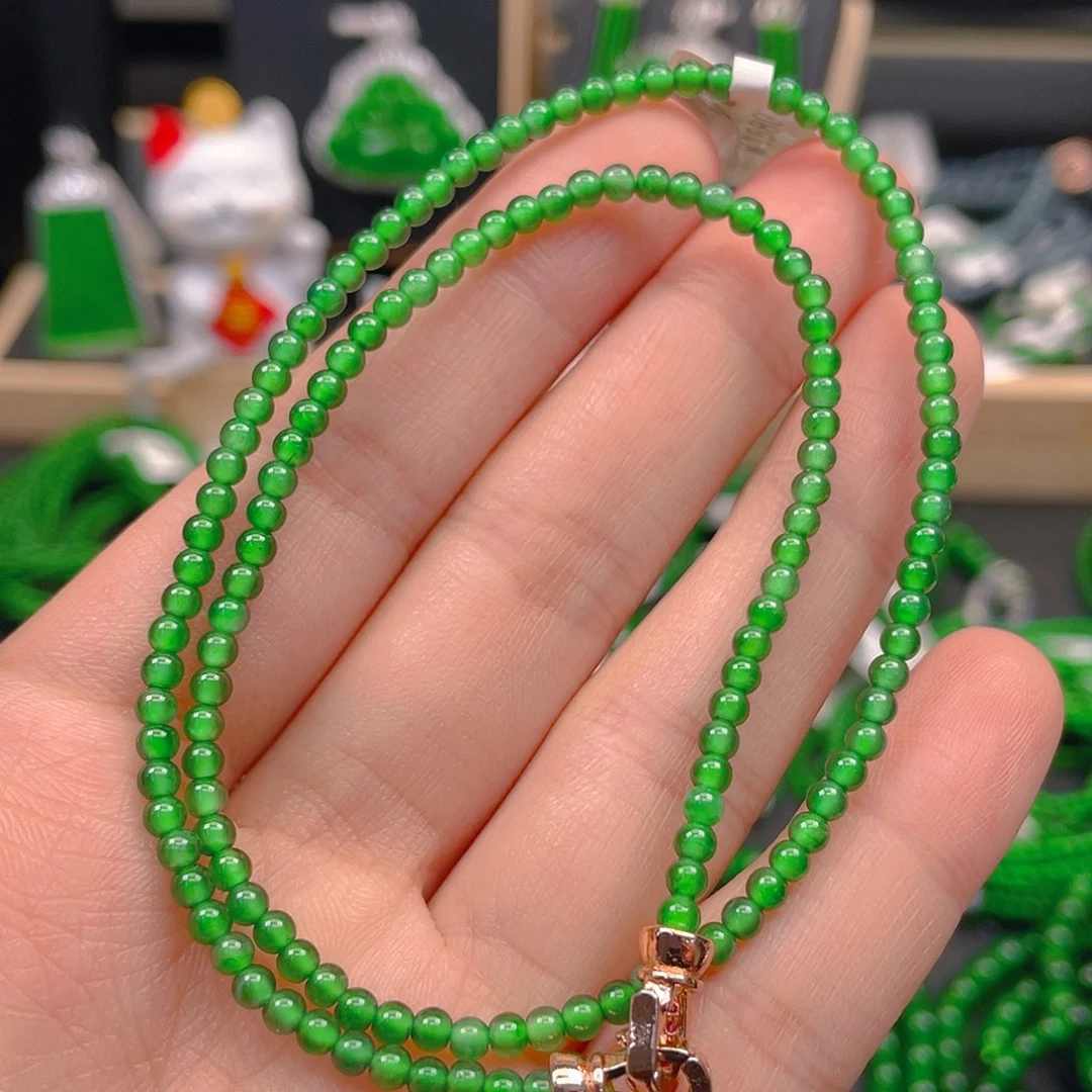 翡翠未镶嵌颈饰锁骨链卡3