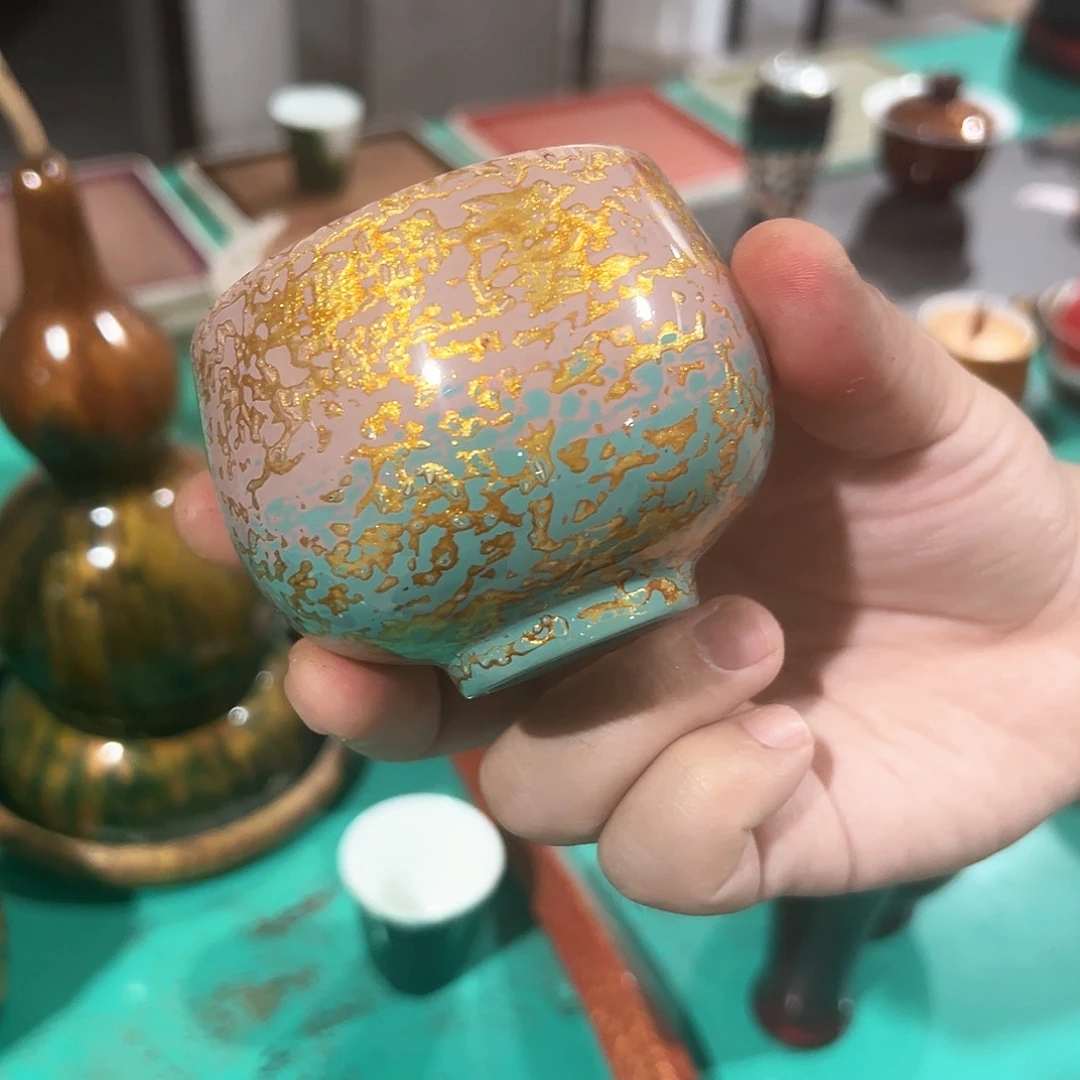 主人杯粉紫色太古大漆